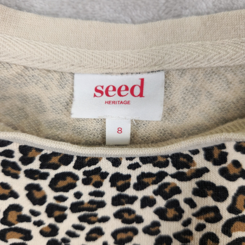 Seed Heritage Leopard Print Top‎ with Side Slits And Drawstring Size 8 - Picture 3 of 8